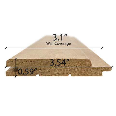 Prosaunas Thermo-Aspen 1x4 Sauna Wood, Thermally-Modified, T&G, STP Profile