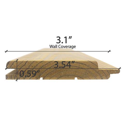 Prosaunas Sauna Wood, Thermally-Modified, Tongue & Groove, STP Profile, Medium Gap, Wall Material