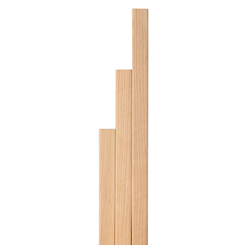 Three Alder wood slats in stepped heights