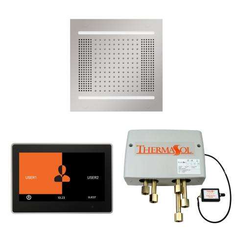 ThermaSol ThermaTouch 10" control with Hydrovive rainhead and digital shower valve for home steam room shower package