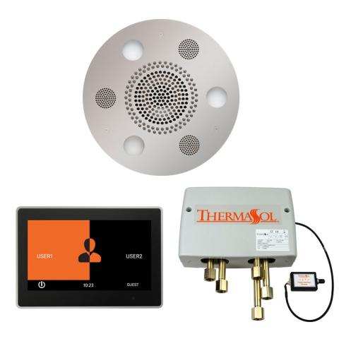 ThermaSol Wellness thermal shower package with 10" ThermaTouch smart control and round rainhead