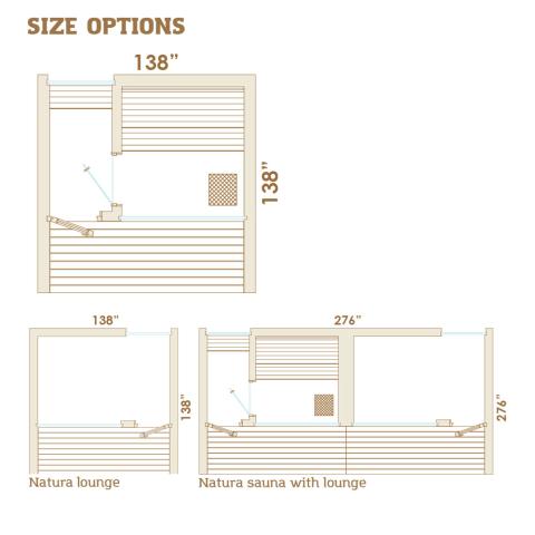 Auroom Natura Outdoor Modular Sauna Cabin, Up to 5-person