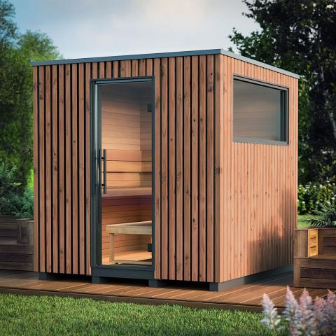 Auroom Garda Outdoor Cabin Sauna, Thermo-Pine, Up to 6-Persons