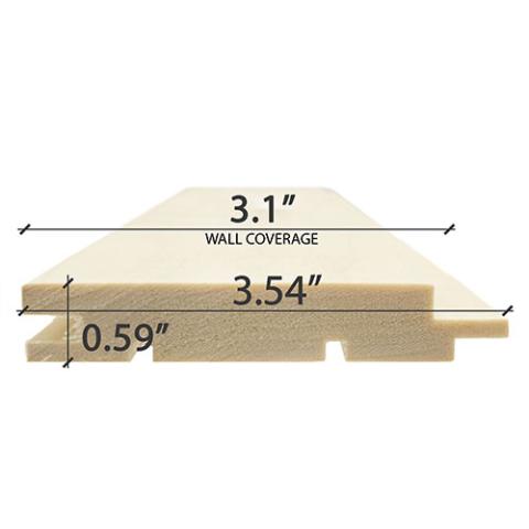 Prosaunas Aspen Sauna Wood, T&G STS4 Profile, Nickel-Gap, Wall Material