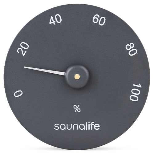 SaunaLife SaunaGear Hygrometer, Round, Black