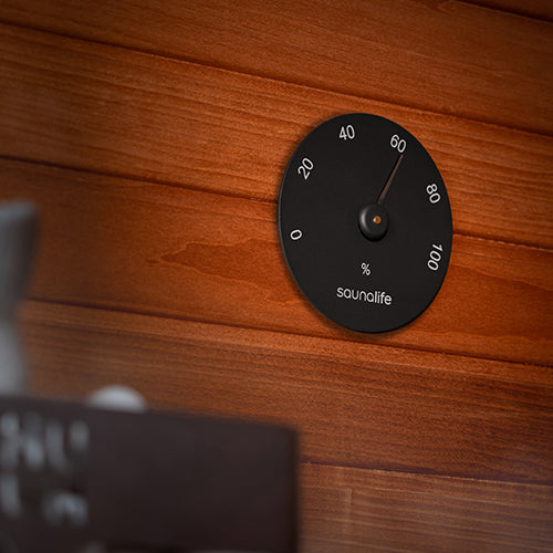 SaunaLife SaunaGear Hygrometer, Round, Black