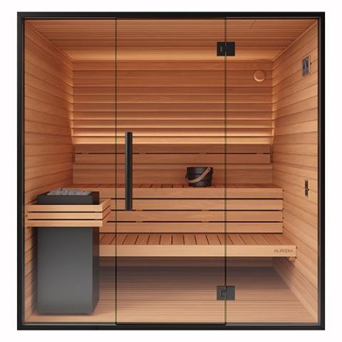 Auroom Mira L Cabin Sauna Kit Outdoor Modular Cabin, DIY Sauna Kit, Black, Up to 5-Persons