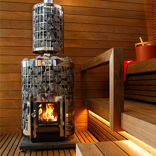 Harvia Cilindro 20 Sauna Stove with Stones and Fire