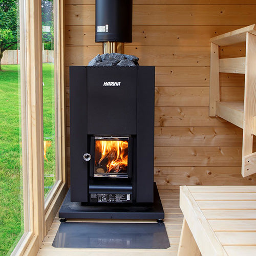 Harvia Linear 18 Compact sauna stove in use
