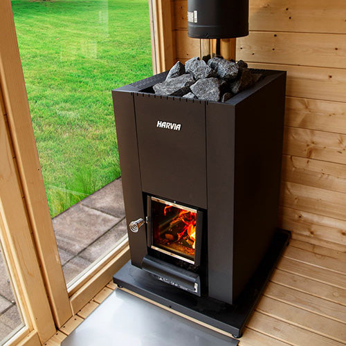 Harvia Linear sauna stove with wood burning