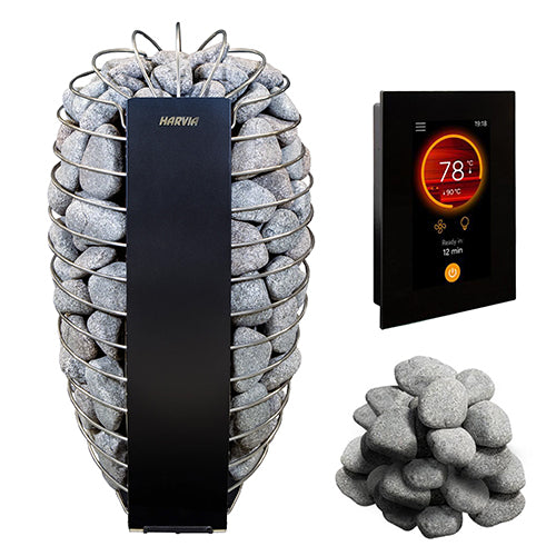 8kW black sauna heater package