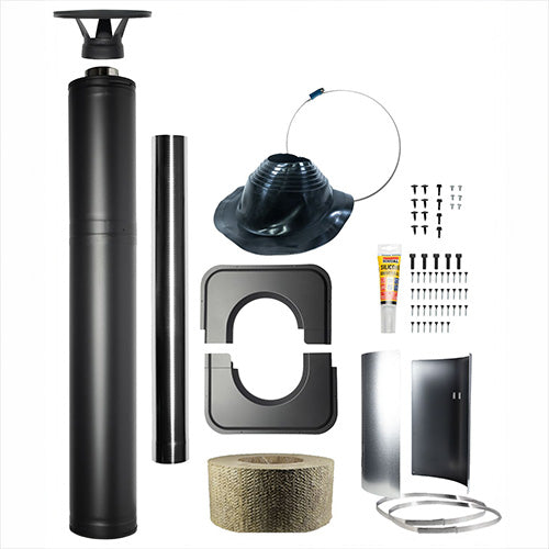 Harvia wood burning stove with chimney kit