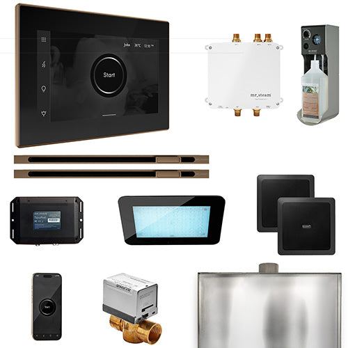 Mr.Steam Bliss Max Steam Shower Control Package with iSteamX Control and 2 Linear Steamheads
