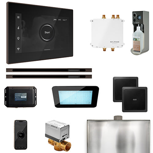 Mr.Steam Bliss Max Steam Shower Control Package with iSteamX Control and 2 Linear Steamheads