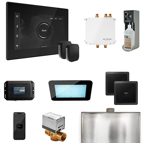 Mr.Steam Bliss Max Steam Shower Control Package with iSteamX Control and 2 Aroma Steamheads