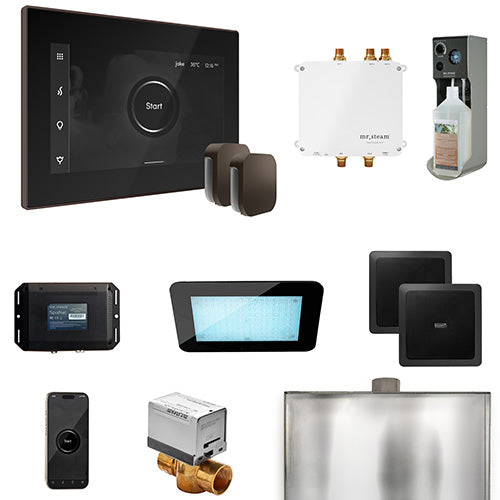 Mr.Steam Bliss Max Steam Shower Control Package with iSteamX Control and 2 Aroma Steamheads