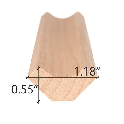 PROSAUNAS Alder 1x2 Inside Corner Trim for Smooth Finish
