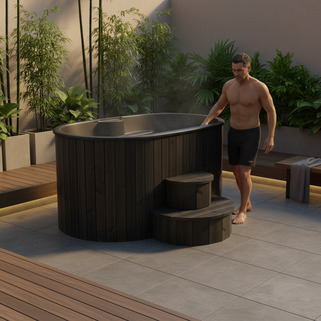 Additional angle of your cold plunge tub