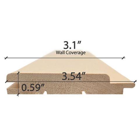 Prosaunas Alder 1x4 Sauna Wood, T&G STP Profile, Medium-Gap, Wall Material