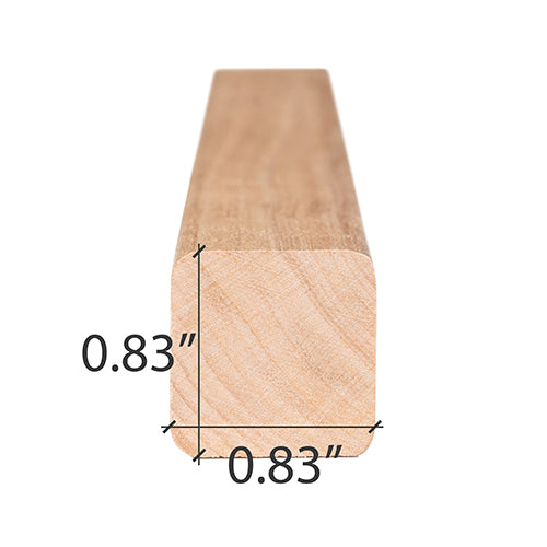Alder wood slat 0.83 inch dimensions