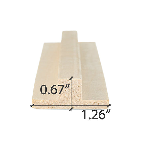 Aspen 1x2 T-Moulding sauna trim with dimensions