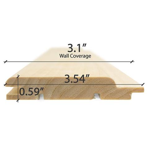 Prosaunas Aspen Sauna Wood, T&G STP  Profile, Medium-Gap, Wall Material