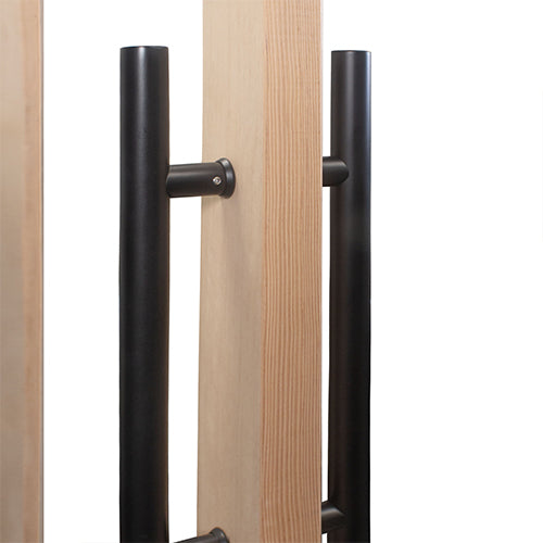 Black Metal handles on 24" x 70" Sauna Door Frame