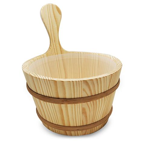 Sauna bucket and ladle package with timer and thermometer
