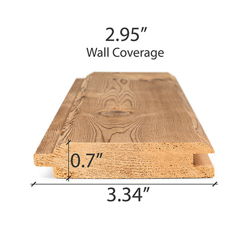 Cedar 1x4 T&G board with wall coverage size