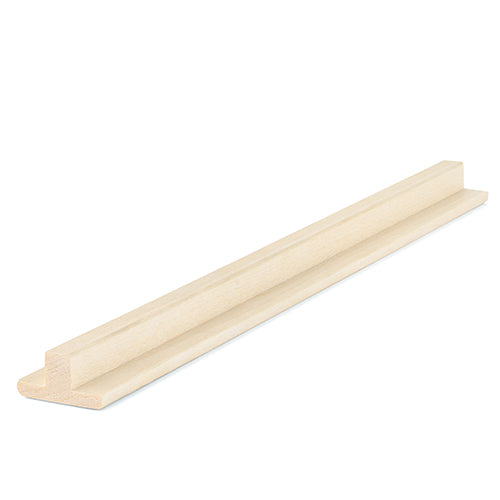 Close-up of Aspen 1x2 T-Moulding trim for sauna