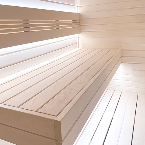 Completed sauna with Aspen 1x2 T-Moulding trim