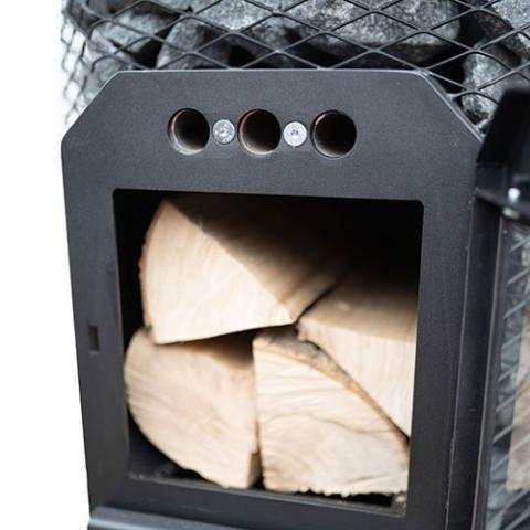 Cozy Heat O wood-burning sauna stove with durable stainless steel
