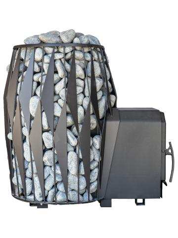 Cozy Heat OG Thru-Wall wood-burning sauna stove with sleek steel design