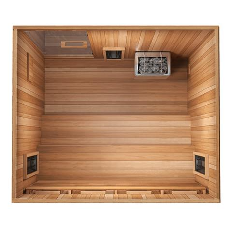 Finnmark FD-5 Trinity XL 4 person Infrared & Steam Sauna Combo - 75"W x 64"D x 83"H