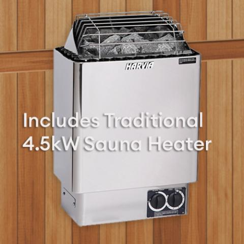 Finnmark FD-5 Trinity XL 4 person Infrared & Steam Sauna Combo - 75"W x 64"D x 83"H