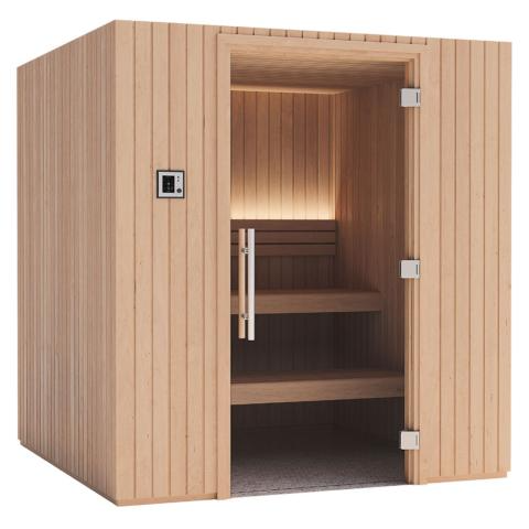 Auroom Emma Wood Cabin Sauna Kit DIY, Indoor Sauna Kit, Up to 6-Persons