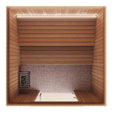 Auroom Emma Wood Cabin Sauna Kit DIY, Indoor Sauna Kit, Up to 6-Persons