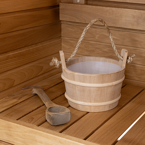 PROSAUNAS Wood Sauna Bucket Lined Wood Sauna Bucket 4-Liter