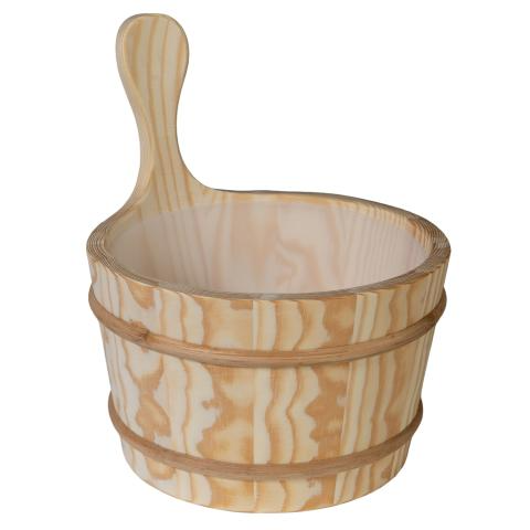 Prosaunas Wood Sauna Bucket Lined Wood Sauna Bucket, 4-Liter