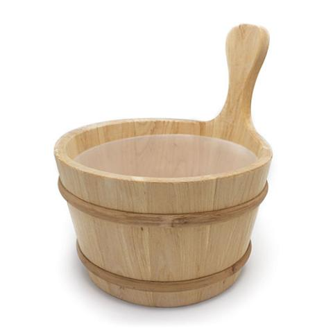 Prosaunas Wood Sauna Bucket Lined Wood Sauna Bucket, 4-Liter