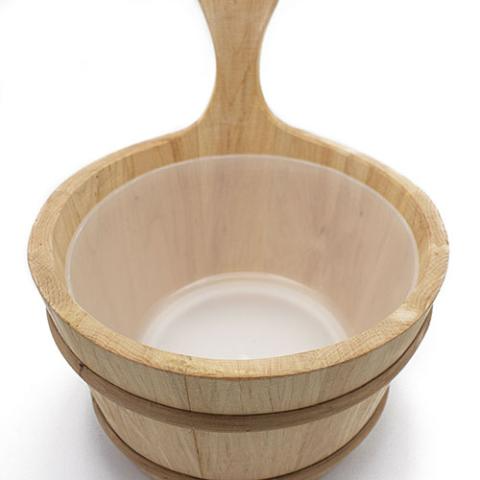 Prosaunas Wood Sauna Bucket Lined Wood Sauna Bucket, 4-Liter