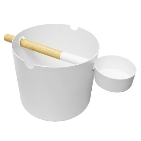 KOLO Bucket and Ladle Sauna Bucket and Ladle Set, Bamboo/Aluminum, 1Gal