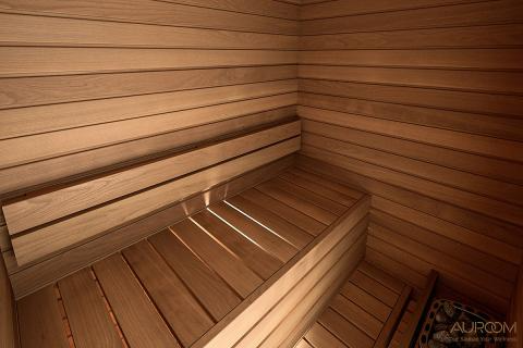 Auroom Cala Wood DIY, Thermo-aspen, Indoor Sauna Kit, 2-Persons