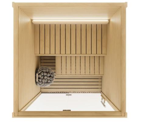 Auroom Cala Glass DIY, Aspen, Indoor Sauna Kit, Up to 4-person