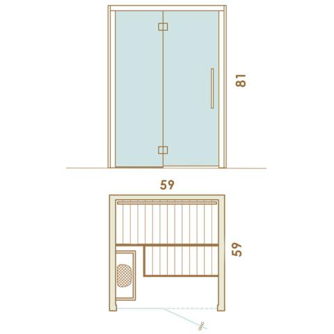 Auroom Cala Glass DIY, Aspen, Indoor Sauna Kit, Up to 4-person