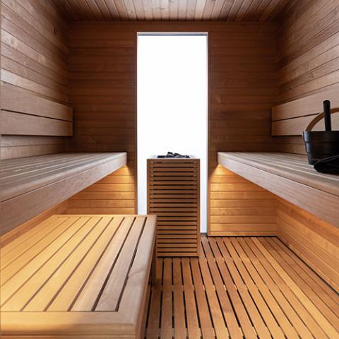 Auroom Garda Outdoor Cabin Sauna, Fully Assembled, Black Thermo-Pine, Up to 6-Persons