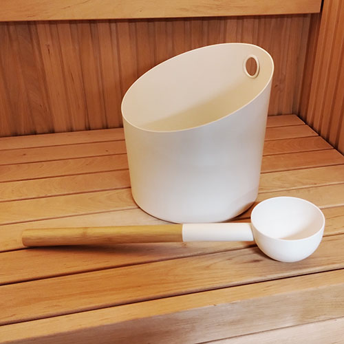 kolo Sauna Set 4 Bucket & ladle in white