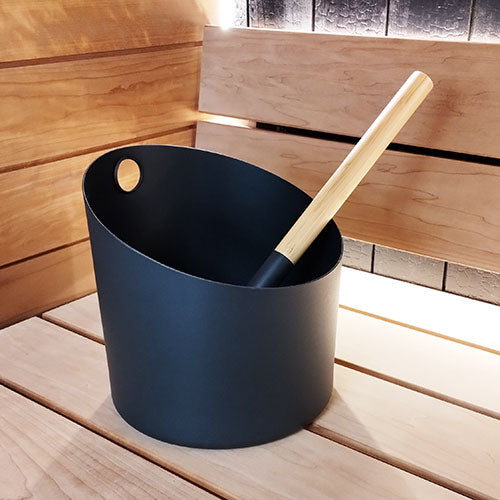 kolo Sauna Set 4 bucket & ladle in Black