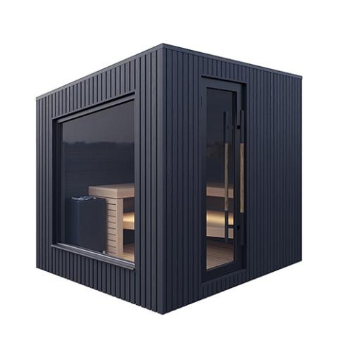 Auroom Terra Backyard Sauna Cabin, Modular, Black, 5-person