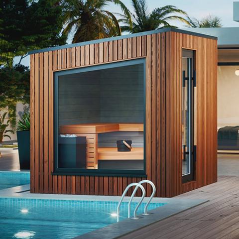 Auroom Terra Outdoor Modular Cabin Sauna, Natural, Up to 5-person